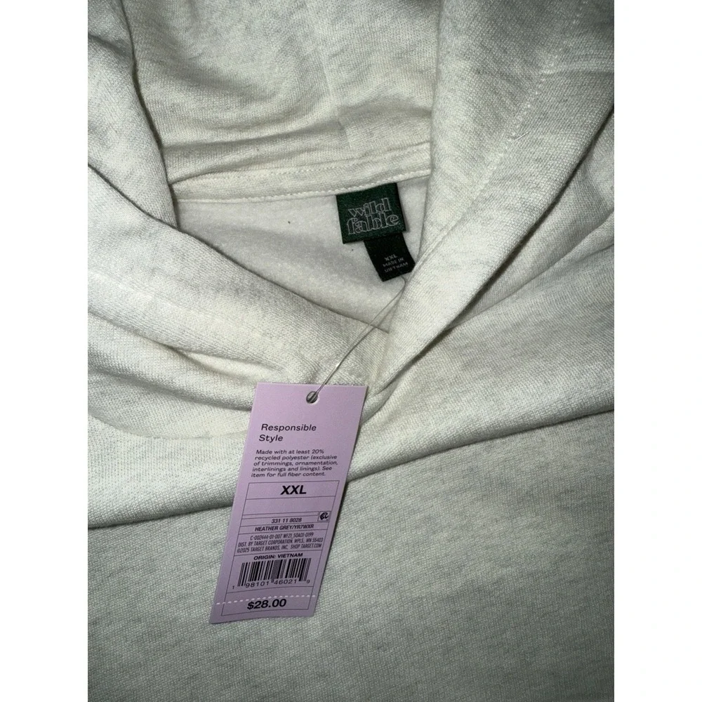 Women's Oversized Hooded Pullover Sweatshirt - Wild Fable Heather Gray XXL - Picture 5 of 12